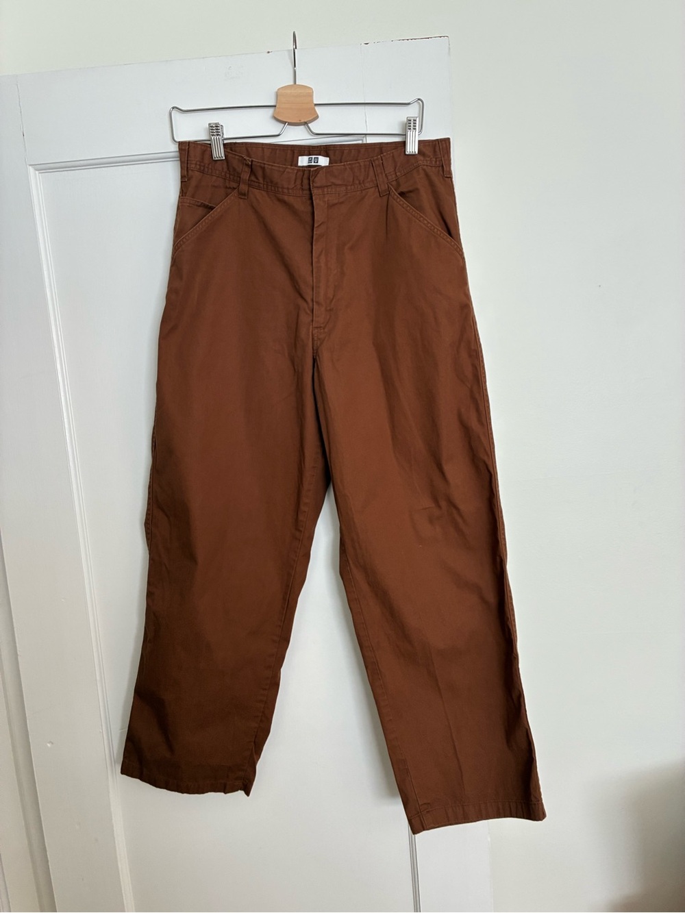 Uniqlo U brown wide leg chinos